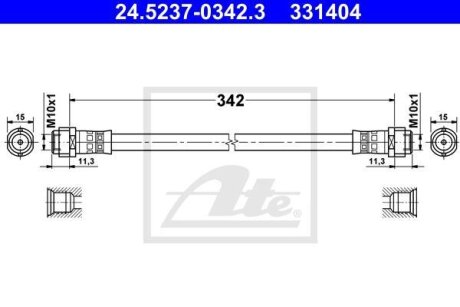 - Гальмівний шланг ATE 24.5237-0342.3