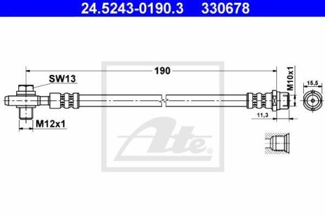 - Гальмівний шланг ATE 24.5243-0190.3