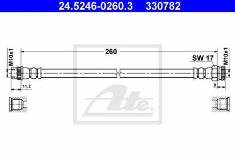 - Гальмівний шланг ATE 24.5246-0260.3