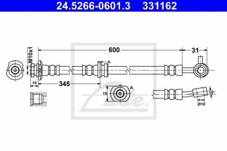 - Гальмівний шланг ATE 24.5266-0601.3