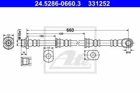 - Гальмівний шланг ATE 24.5286-0660.3