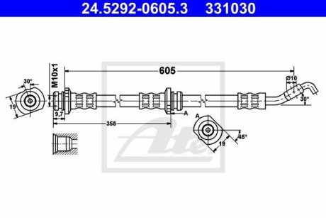 - Гальмівний шланг ATE 24.5292-0605.3