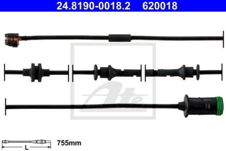 - Датчик зносу гальмівних колодок ATE 24.8190-0018.2