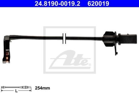 - Датчик зносу гальмівних колодок ATE 24.8190-0019.2