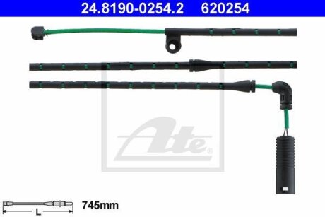 - Датчик зносу гальмівних колодок ATE 24.8190-0254.2