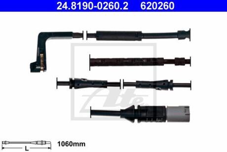 Датчик износа торм. колодок BMW 5(F07)/7(F01) 08- передн. ATE 24.8190-0260.2