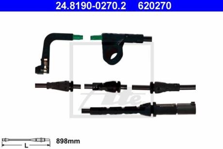 Датчик износа торм. колодок BMW X5(E70)/X6(E71) 07- передн.(необх.1шт.) ATE 24.8190-0270.2