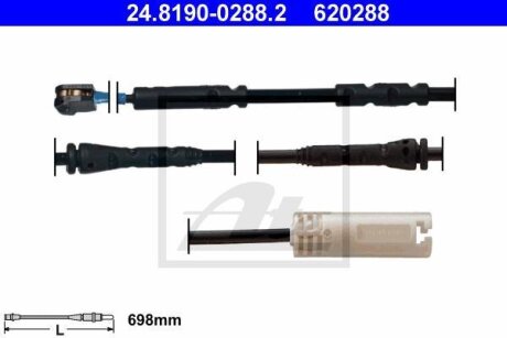 - Датчик зносу гальмівних колодок ATE 24.8190-0288.2