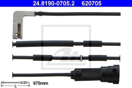 - Датчик зносу гальмівних колодок ATE 24.8190-0705.2