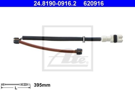 - Датчик зносу гальмівних колодок ATE 24.8190-0916.2