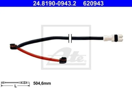 - Датчик зносу гальмівних колодок ATE 24.8190-0943.2