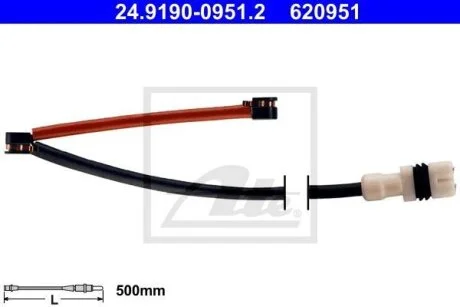 - Датчик зносу гальмівних колодок ATE 24.8190-0951.2