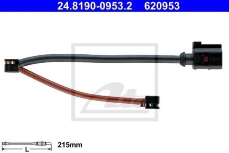 - Датчик зносу гальмівних колодок ATE 24.8190-0953.2