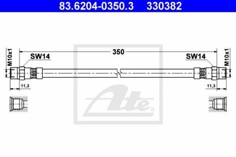 - Гальмівний шланг ATE 83.6204-0350.3