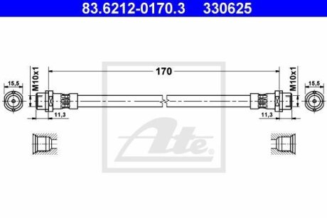 - Гальмівний шланг ATE 83.6212-0170.3