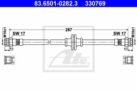 - Гальмівний шланг ATE 83.6501-0282.3