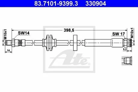 - Гальмівний шланг ATE 83.7101-9399.3