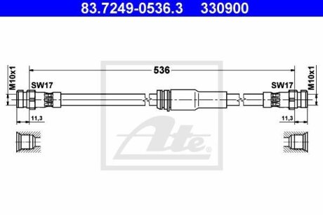 - Гальмівний шланг ATE 83.7249-0536.3