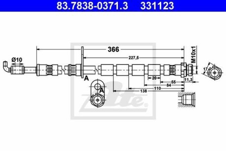 - Гальмівний шланг ATE 83.7838-0371.3