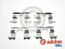 Монтажний набір гальмівних колодок передн TOYOTA ALLION I, BB I, CELICA, COROLLA, COROLLA VERSO, IST, MR2 III, OPA, PREMIO, PRIUS, PROBOX / SUCCEED, RAUM, VIOS / SOLUNA VIOS 1.0-2.0 04.99-08.14 AUTOFREN D42878A (фото 1)