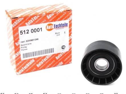 Ролик направляючий поліклинового ременя Opel Movano / Vivaro / Renault Master / Trafic 1.9-2.5 i/DTI/CDTI/dCi 00-&gt, (паразитний) (60х31) AUTOTECHTEILE 512 0001