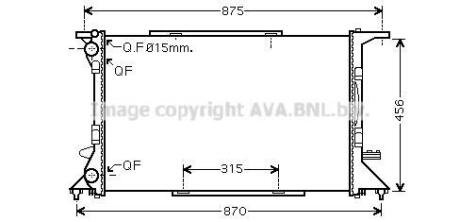 Радіатор охолодження двигуна Audi A4, A6, Q5 (08-) 1,8i 2,0i 2,0D МКПП AVA AVA COOLING AI 2306