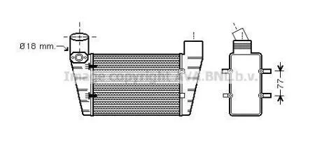 AVA VW Інтеркулер Audi A4/6,Passat 1.8T/1.9TDI 97- AVA COOLING AI 4225