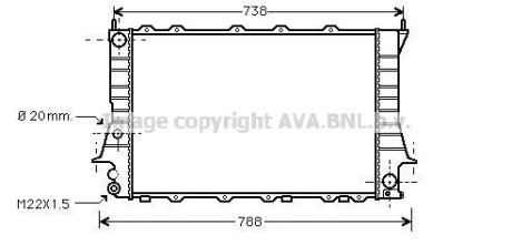 AVA AUDI Радіатор охолодження 100 2,8E V6 90-91 AVA COOLING AIA 2081