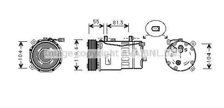 Компресор кондиціонера VW (AVA) AVA COOLING AIA K003