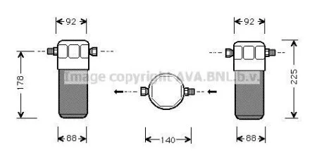 Осушувач кондицiонера (VW-PAS 00-/Осушитель 1.6i 8V (±A) -&gt, 4.2i (+A), 1.9Di, 1.9TDi (±A) [OE. 4B0.820.192, 8A0.820.193) AVA COOLING AI D154