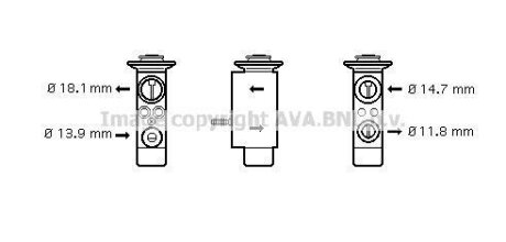 Розширювальний клапан, система кондиціонування повітря AVA COOLING BW 1085