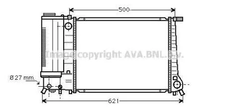 AVA BMW Радіатор охолодження 3 E30,E36,5 E34 1.8/2.5 AVA COOLING BW 2101