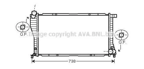 Радіатор охолодження двигуна BMW 5 (E39) (96-03) 520d 525d 530d, 7 (E38) 730d AT AVA AVA COOLING BW 2234