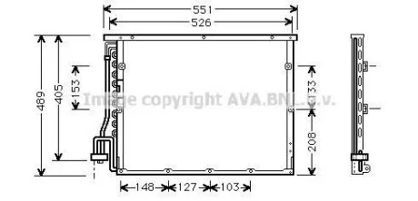 Конденсатор кондиціонера BMW 3 (E36), Z3 (E36) 1.6-3.2 09.90-06.03 AVA COOLING BW 5148