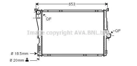 Радіатор охолодження двигуна BMW 3e90 316-330i AC+/- AVA AVA COOLING BWA2291