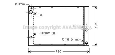 Радіатор охолодження двигуна BMW 5E60 520i 523i 530i (07-09) AT, 7E65 (05-08)730i AT AVA AVA COOLING BWA 2338