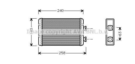 Теплообмінник, система опалення салону AVA COOLING BWA 6210