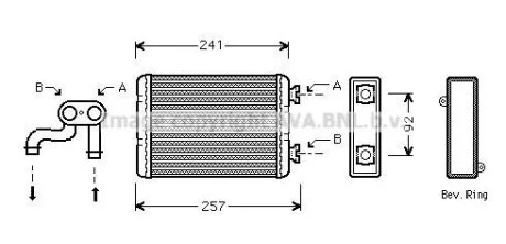 Теплообмінник, система опалення салону AVA COOLING BWA6257