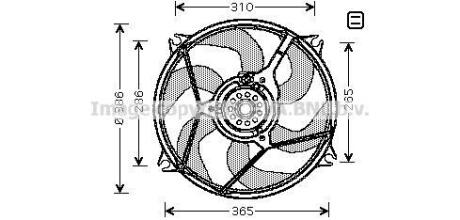 AVA CITROEN Вентилятор радіатора Berlingo, Jumpy, Peugeot 807, Partner 1.4/2.0HDI 99- AVA COOLING CN 7530