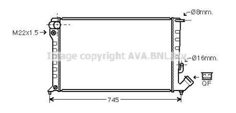 AVA CITROEN Радіатор охолодження Evasion, Jumpy, Fiat Scudo, Peugeot 806, Expert 1.9TD/2.0HDI AVA COOLING CNA 2151