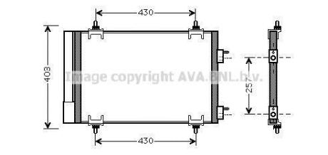 AVA Радіатор кондиціонера Berlingo 08-, C4 Grand Picasso, Peugeot 307, Partner AVA COOLING CNA5230D
