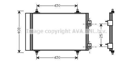 AVA CITROEN Радіатор кондиціонера Berlingo 08-, C4 Grand Picasso, C4 I,II,DS4/5, Peugeot 307/3008/308/5008, Partner AVA COOLING CNA5240D (фото 1)