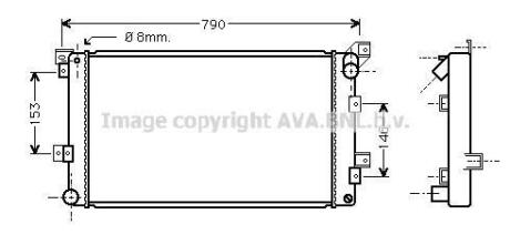 AVA CHRYSLER Радіатор охолодження Grand Voyager 2.5TD 95-, Dodge AVA COOLING CR 2033