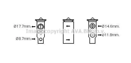 Розширювальний клапан, система кондиціонування повітря AVA COOLING DN1380