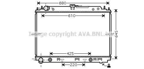 AVA NISSAN Радіатор охолодження двиг. Navara, Pathfinder 2.5dCi 05- AVA COOLING DN 2297 (фото 1)