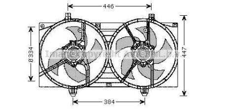 Вентилятор радиатора NISSAN ALMERA/PRIMERA 00- AVA COOLING DN7528