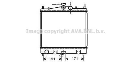 AVA RENAULT Радіатор охолодження Clio III,Modus,Nissan Micra III,Note 1.2/1.6 AVA COOLING DNA 2247