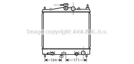 Радіатор охолодження двигуна Nissan Micra 1,2i 1,4i AT 03>10, Note 1,4i 1,6i AT 06> AVA AVA COOLING DNA2248