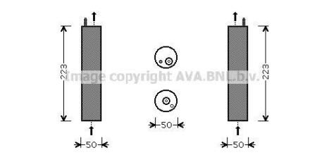 AVA CHEVROLET Осушувач кондиціонера LACETTI 1.4, 1.6, 1.8, 2.0 05-, NUBIRA, DAEWOO AVA COOLING DW D057
