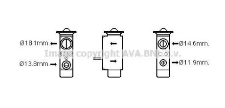 Розширювальний клапан, система кондиціонування повітря AVA COOLING FD1492